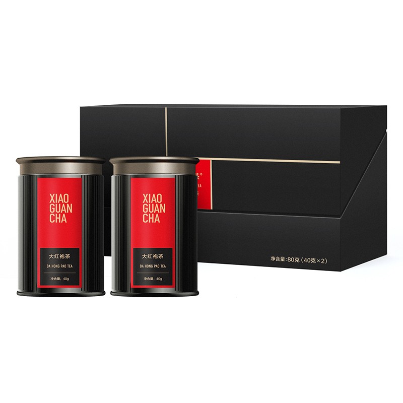 小罐茶茶叶 特级乌龙茶大红袍 黑多泡两罐装茶叶盒装80g（40g*2）